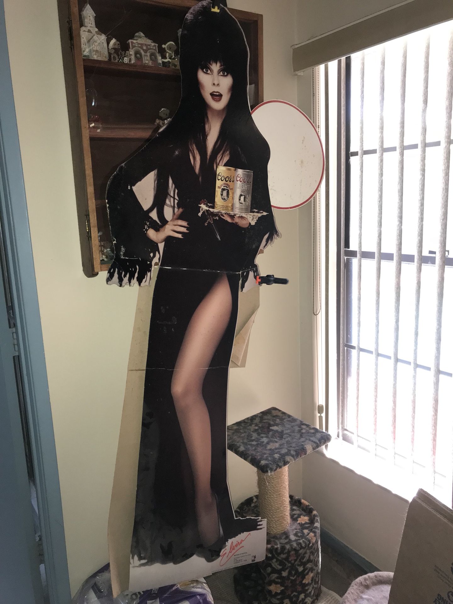 Rare Elvira 70” authentic coors light standee cardboard cutout
