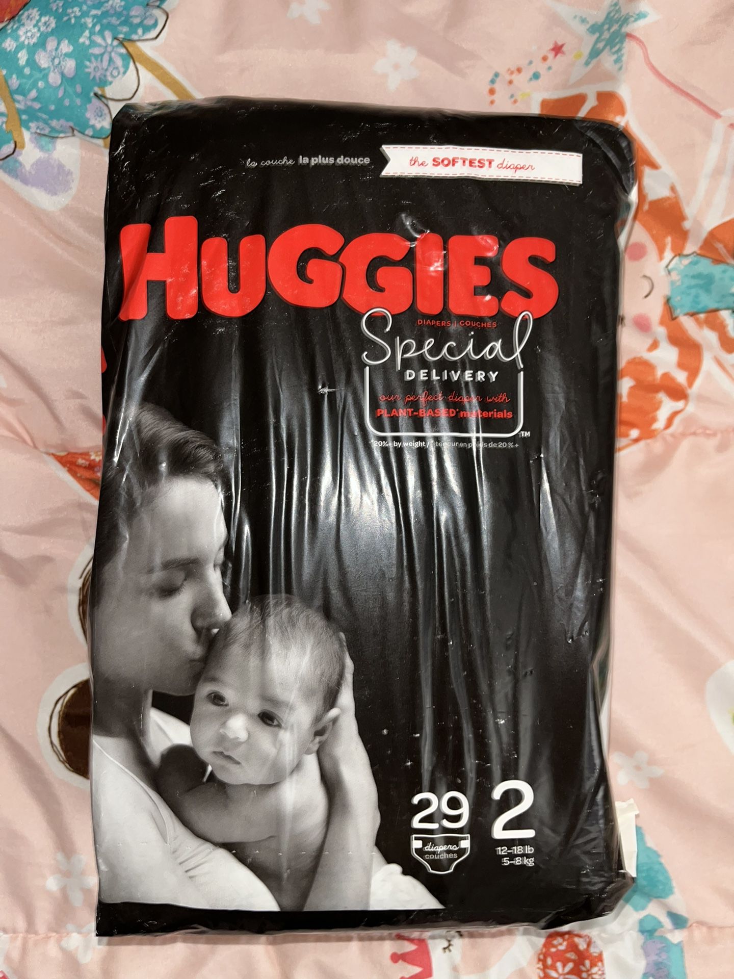 Huggies Size 2 And Pink Swaddle