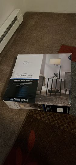 Glass table with lamp