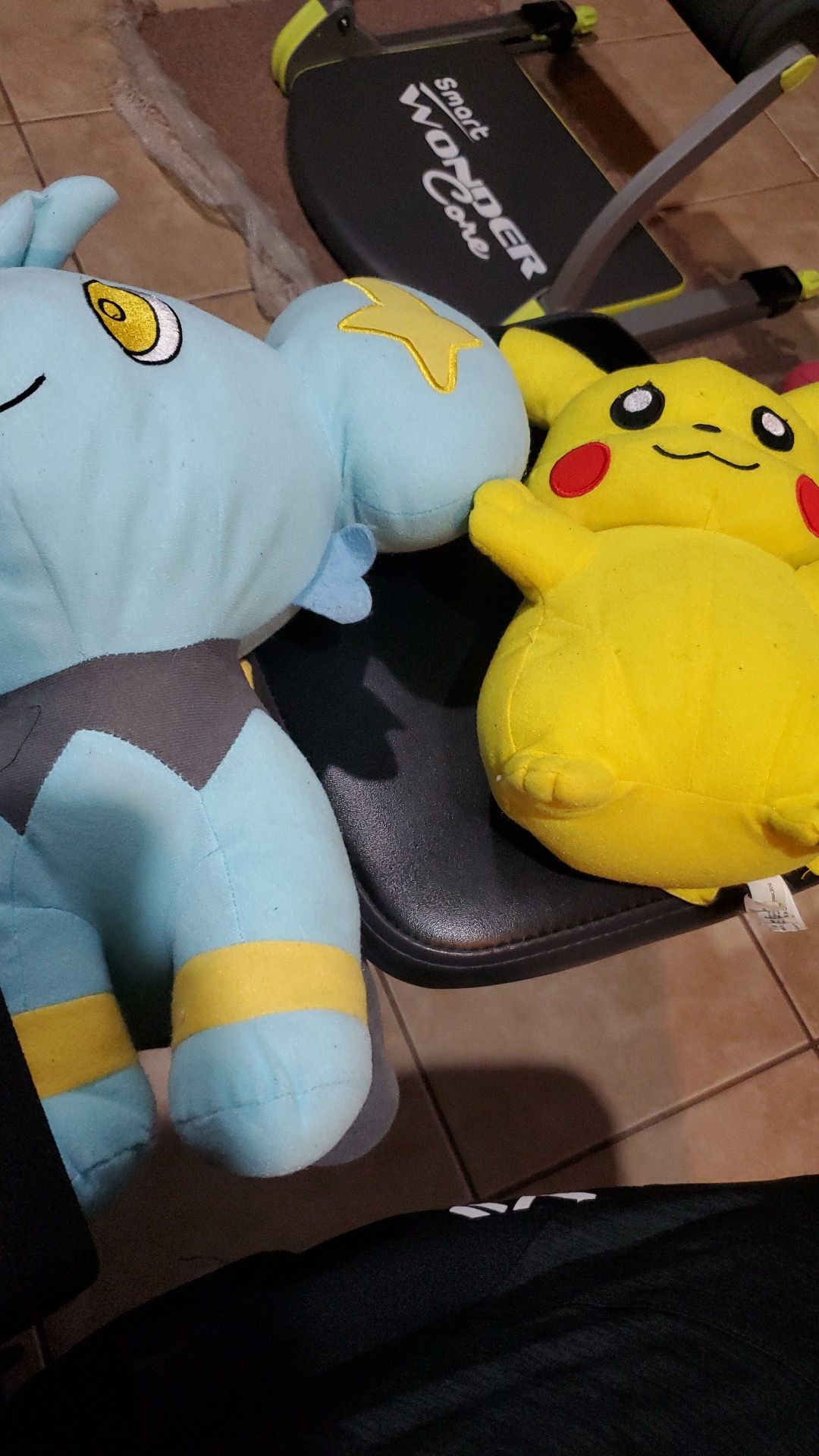 Pikachu and Shinx pokemon plushies
