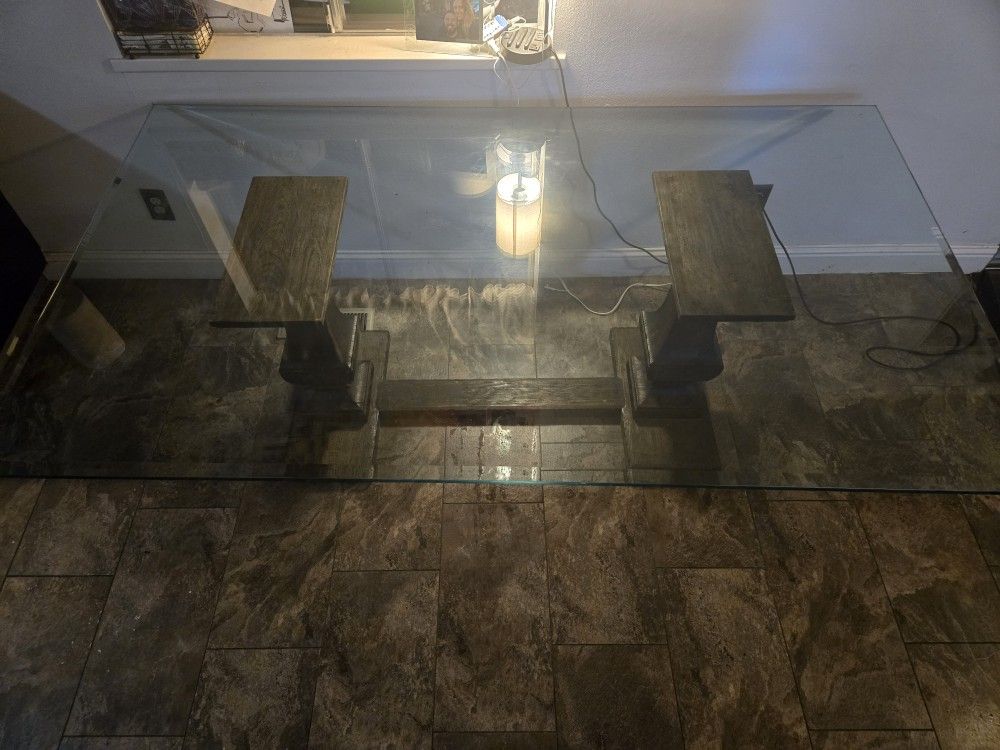 Modern Glass Dining Table 82” x 48” Excellent Condition!