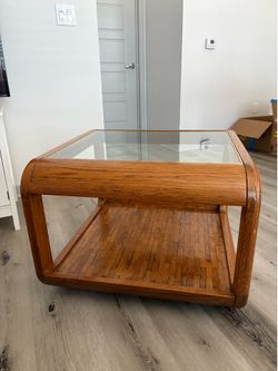 Antique light wood coffee table