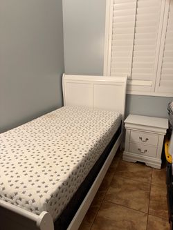 Twin Bed, Drawer & Nightstand