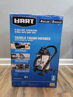 NEW HART 8-Gallon Stainless Steel Wet/Dry Vac (6 Peak HP)