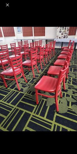 Red Metal Ladder Back Chairs