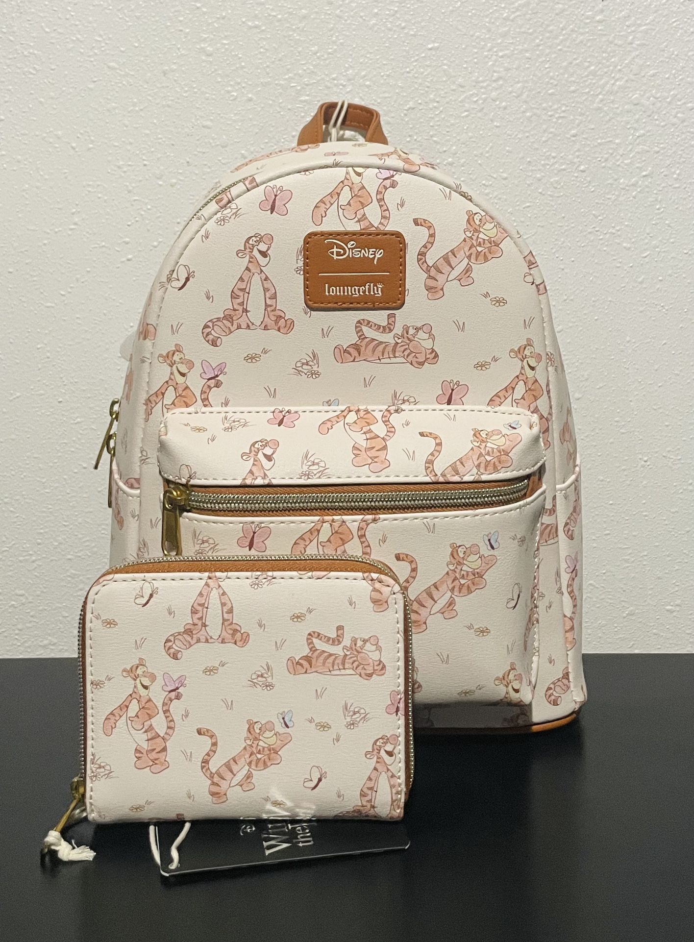 Loungefly Disney Winnie The Pooh Tigger Butterfly Mini Backpack and Wallet