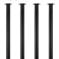 QLLY 29.5 inch / 75cm Adjustable Tall Metal Desk Legs, Office Table Furniture Leg Set, Set of 4 (75cm, Black)