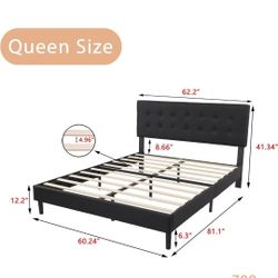Queen Platform Bed With Mattress