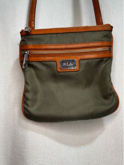 Ralph Lauren RLL Green Small Crossbody Bag Zip Closure Adjustable Strap
