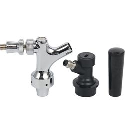 YaeBrew Stainless Steel Stem Beer Tap Faucet with Ball Lock disconnect chromed body 
