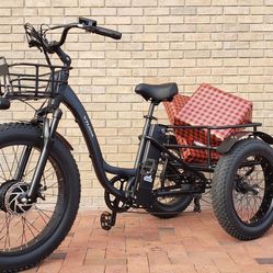 500/750W Nominal Watt 3 Wheeler Tricycle “Trike Bike” 2 Baskets 