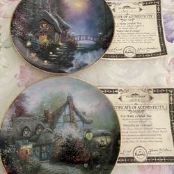 Thomas Kinkade Plates Fallbrooke Cottage Sweetheart Cottage