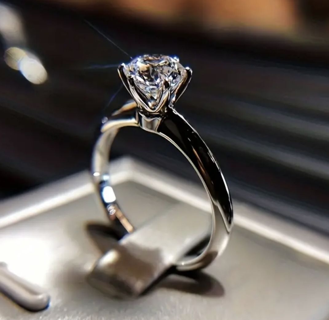 New 18k White Golf Engagement Ring
