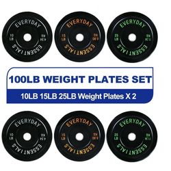 100 LB Weight Plate Set Includes 10 lb Pair, 15 lb Pair, and 25 lb Pair