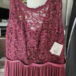 Wine Colored David’s Bridal Bridesmaid Dress