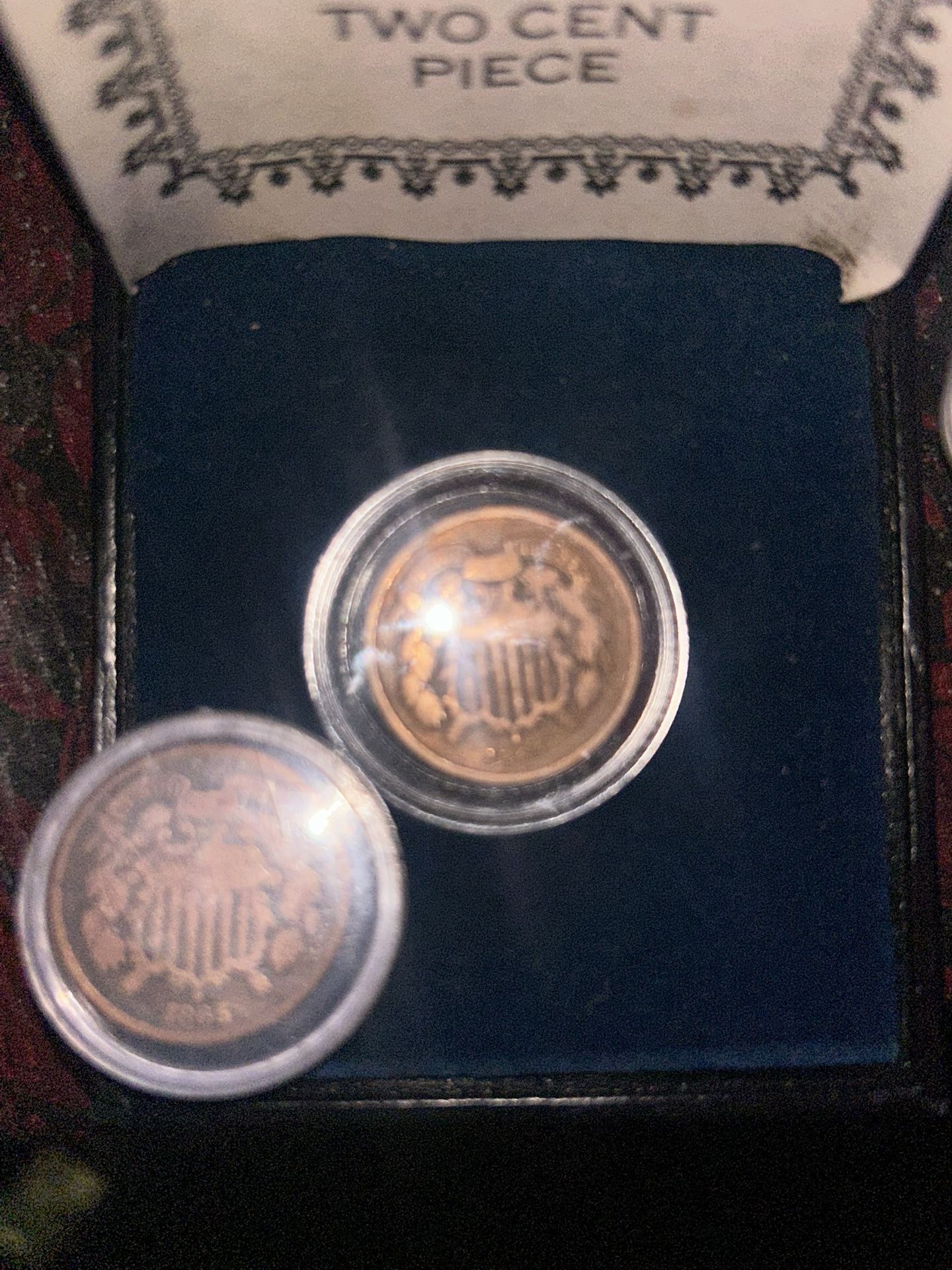 Large and small day first year of issue 1864/1865 two cent piece