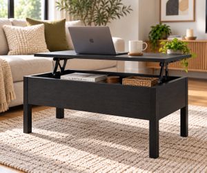 Black Lift-Top Coffee Table with Storage
