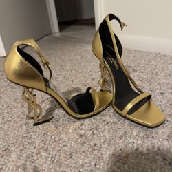 Gold YSL Heels