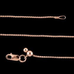 14 K Rose Gold Over Sterling Silver Diamond Cut Wheat Adjustable Chain (24 in) (4 g)