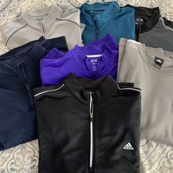 (7) Men’s Adidas 1/4 Zip & Sweatshirts