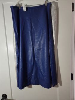 Zara Faux Leather Midi Skirt – Cobalt Blue – XL