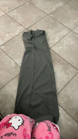 Olive Green Button-Front Maxi Dress