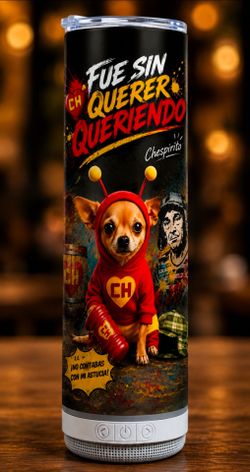 Chespirito Skinny Tumbler with Bluetooth Speaker