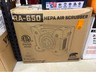 NEW IN BOX B-Air 1/3 HP 2.5 Amp HEPA Air Scrubber Purifier for Water Damage Restoration Negative Air Machine in Blue