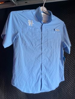 Columbia PFG Mens Tamiami Houston Texans Short Slv Vented Fishing Shirt size small