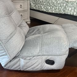 Pick Up Only: Gray Love Seat And Recliner For Sale