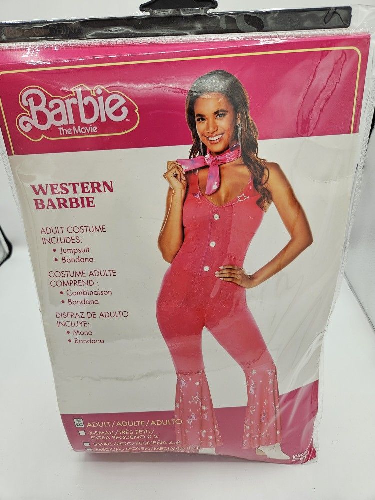 Large 12-14 Barbie Western Halloween Cosplay Costume Adult - Jumpsuit, Bandana