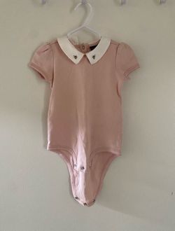 Victoria Beckham Baby Girl Pink Onesies With Bee Collar Detail. Size 12 months - Gently used.