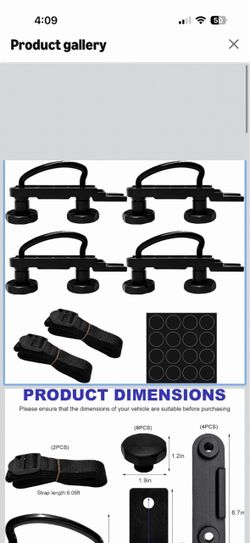 4 PCS Roof Box U-Bolt Clamps, Car Roof Rack Mounting Bracket Lock Nuts Included, 85mm Internal Width, Iron U Clip, Cargo Carrier Bracket Kit, Universa