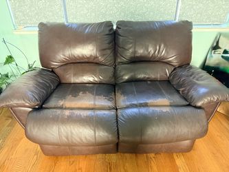 Leather recliner sofa and love seat