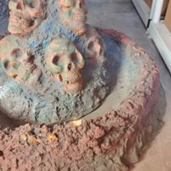 Vintage Creative Illusions Hard Foam Skull Fountain 3 Feet Wide 2 Feet High