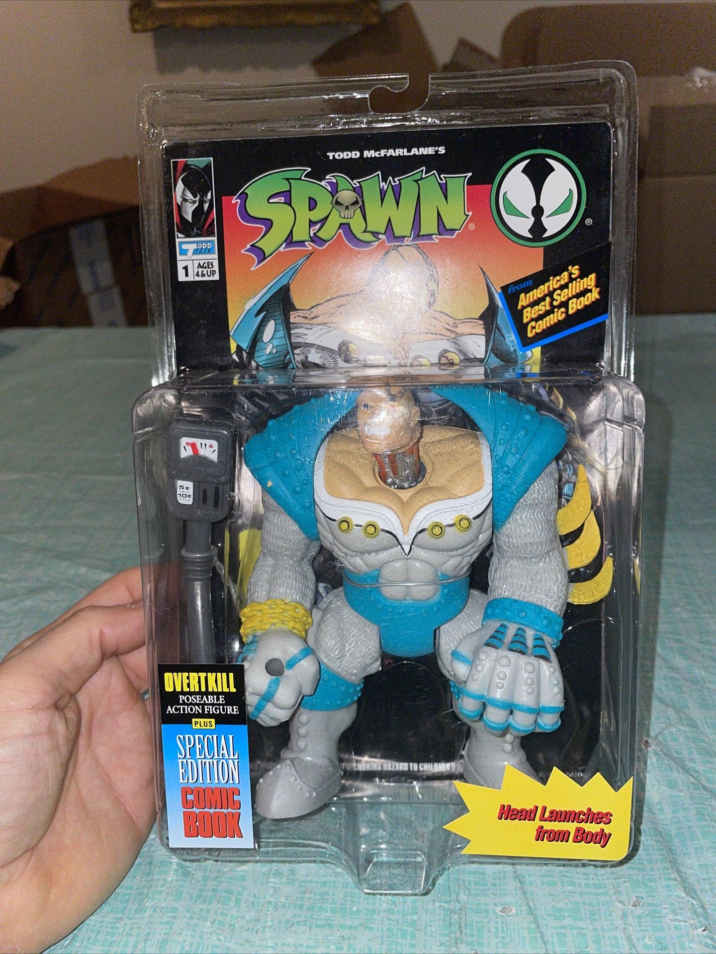 New Spawn Overtkill Action Figure 1994 Mcfarlane Vintage MOC NIP Clear Bubble