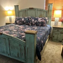 Rustic Country Style King Size Bed Frame