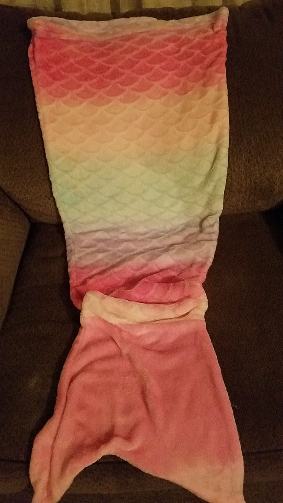 Pastel rainbow child mermaid blanket Snuggie