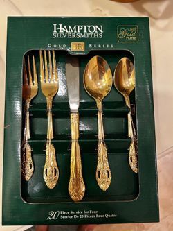 2 sets  of Vintage Brand New 24k plated Hampton SilverSmiths