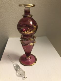 Egyptian glass blown perfume bottle