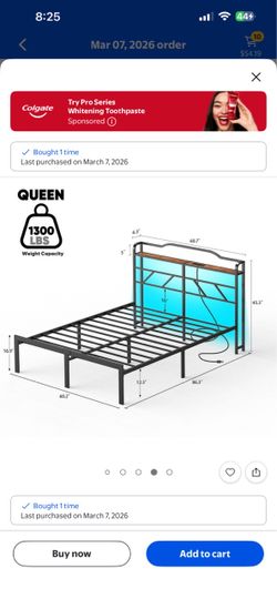Queen sized bed frame