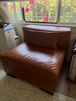 Cognac Brown Leather Sofa / Loveseat – Great Condition