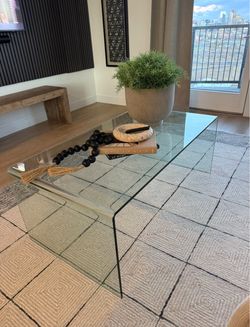 Clear Glass Waterfall Coffee Table