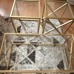 Coffee table and 2 matching side table set