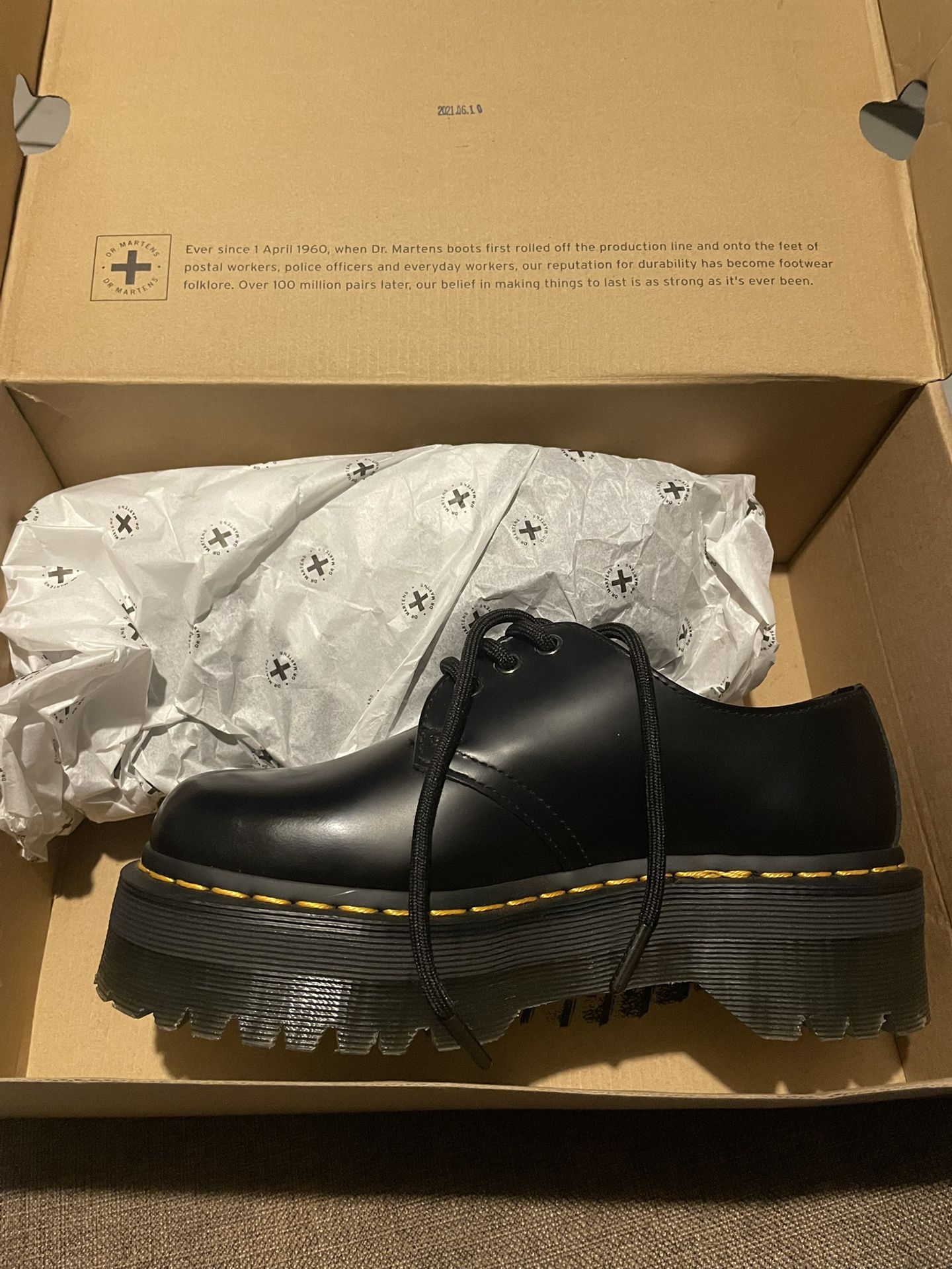 1461 SMOOTH LEATHER PLATFORM SHOES Dr Martens