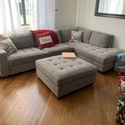 Like New Thomas Ville Grey Sectional