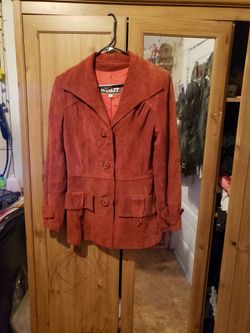 Vintage 70s Blazer Coat Suede Leather