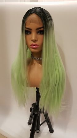 Lace Front Wig Green Straight BRAND NEW