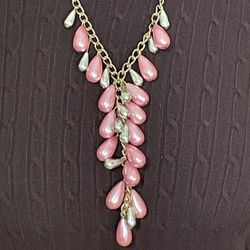 Pink Y Necklace 