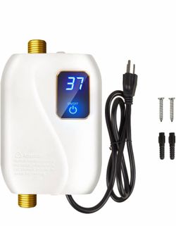 Tankless Water Heater Electric 110V, 3000W Instant Water Heater Under Sink, On Demand Hot Water Heater Electric With Digital Display, Electric Mini Wa